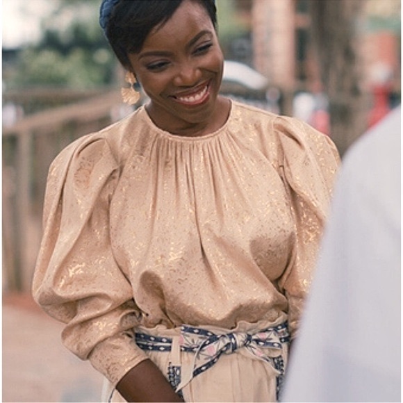 Ulla Johnson Gilded Ballon Sleeve Ivy Blouse in Sand - Picture 13 of 16